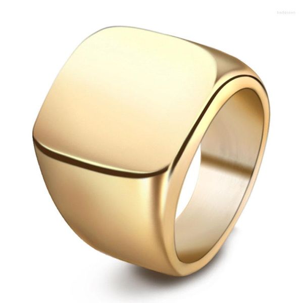 Anillos de boda Grabado gratis Moda Logotipo personalizado Nombre Ancho Anillo de sello Dedo de acero inoxidable Regalos especiales para mujeres Hombres Joya