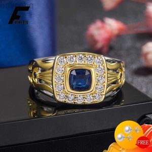 Trouwringen FUIHETYS Ring voor heren Accessoires 925 zilveren sieraden met zirkonia edelsteen Vingerringen Bruiloftsfeest Belofte Geschenk Maat 6-12 24329