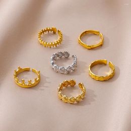 Wedding Rings Geometrische schaal voor vrouwen roestvrijstalen vinger Chunky statement sieraden trend cadeau anillos