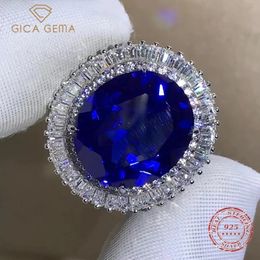 Anneaux de mariage Gica Gema Vintage 925 en argent sterling 3EX ovale 15 CT saphir créé bague de fiançailles personnalisée bijoux fins 231123