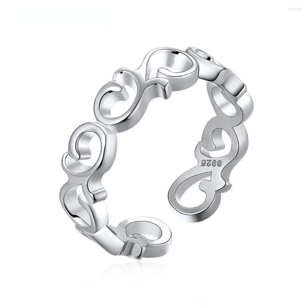 Anillos de boda regalo mujer plata esterlina nudo celta banda anillo joyería irlandesa eternidad amor novia abierto CP516