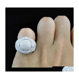 Trouwringen prachtige mannen natuurlijke kubieke zirkonia wit kristal glans verloving jubileum cadeau voor sieraden drop levering ring dhidb