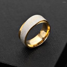 Anillos de boda de alta calidad 8 mm Simple Frosed Ring Fashion