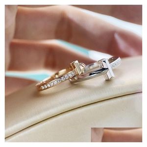 Wedding ringen hoogwaardige diamant designer ring voor vrouw t1 vergulde 925 sterling sier 18k rose goud modieus dunne ontwerp met inl otpof