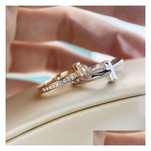 Anneaux de mariage Anneau de créateur de diamants de haute qualité pour femme T1 plaquée 925 Sterling Sier 18K Rose Gold Fashionable Mink Design avec INL OT2OS