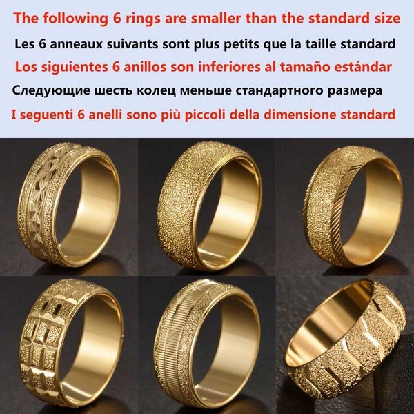 Anneaux de mariage de haute qualité Elegant Classic Business Gold Couleur Grosted Mens Punk Ring Engagement Anniversaire Bijoux