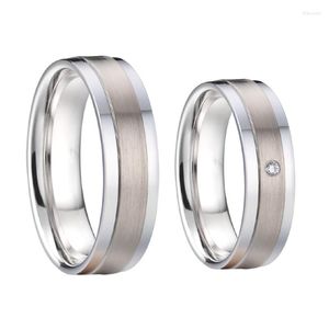 Wedding Rings van hoge kwaliteit Western Lover's Alliance Paar voor mannen en vrouwen roestvrijstalen vinger ring sieraden 6mm