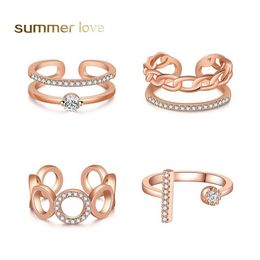 Anillos de boda Cruzado de compromiso de circón de alta calidad para mujeres Tiny Rose Gold Sier Love Ring Muchos estilos Lady Party Drop Delivery J Otafm