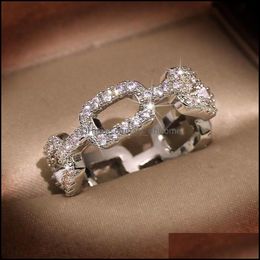 Wedding Rings Hop Hip Vintage Fashion Jewelry 925 Sier Cross Ring Pave White Sapphire CZ Diamond vrouwen bruiloft vinger ringen yydhhome dhmbc