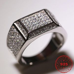 Anillos de boda HOYON S925 Plata esterlina Anillo de diamante de 2 quilates Hombres s Anilo Gemstone 925 Joyería Bougue Anilomuje 230721