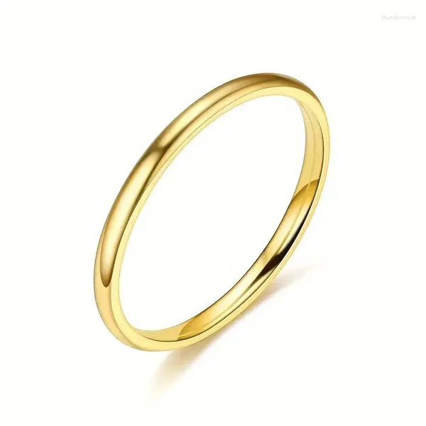 Anillos de boda Huitan Accesorios lisos para la novia y el novio Minimalista Mujeres Hombres 4 Color Metal Joyería de moda Dropship