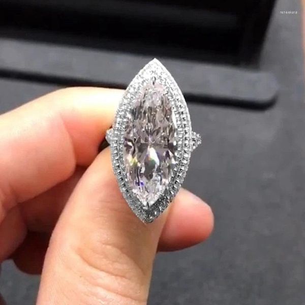 Anneaux de mariage Hyperbole Marquise en forme de CZ pour les femmes magnifique cérémonie de mariage bague de fête accessoires de mode bijoux de dame