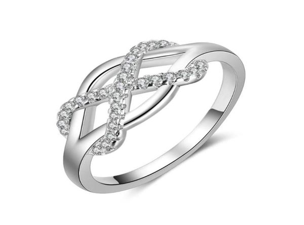 Anillos de boda Infinito para mujer Anillo de eternidad Símbolo de amor infinito Amuletos de circonio cúbico Regalo para amigos Joyería de moda 5434264