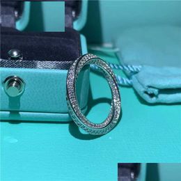 Wedding Rings Infinity Ring S925 Sterling Sier Micro Pave Moissanite Engagement Band For Women Party Jewelry Q231024 Drop Delivery DHPVA