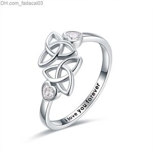 Wedding Rings Irish Keltic Heart Ring Ik hou voor altijd van je 925 Sterling Silver Love Ring Wedding Eeuwige sieraden voor vriendin Z230711