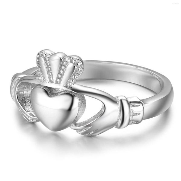 Anneaux de mariage Irlandais Claddagh Bague 925 Argent Pour Femmes Promesse Mains Coeur Couronne Irlande Style Classique Design Bijoux Romantiques