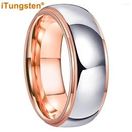 Trouwringen ITungsten 6mm 8mm Wolfraam Huwelijk Ring Tweekleurige Band Voor Mannen Vrouwen Trendy Mode-sieraden Hoog gepolijst Comfort Fit