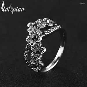 Wedding Rings Iutopian Brand Vintage Retro Plum Flower Ring Anels voor vrouwen antieke topkwaliteit Gift Girl Friend #RB02969