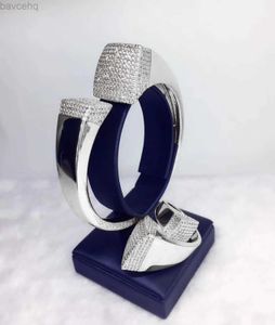 Trouwringen jankelly luxe Unieke Afrikaanse Bangle Ring Set Sieraden Sets Voor Vrouwen Bruiloft Kubieke Zirkoon Kristal India DubaiJewelry Set 24329