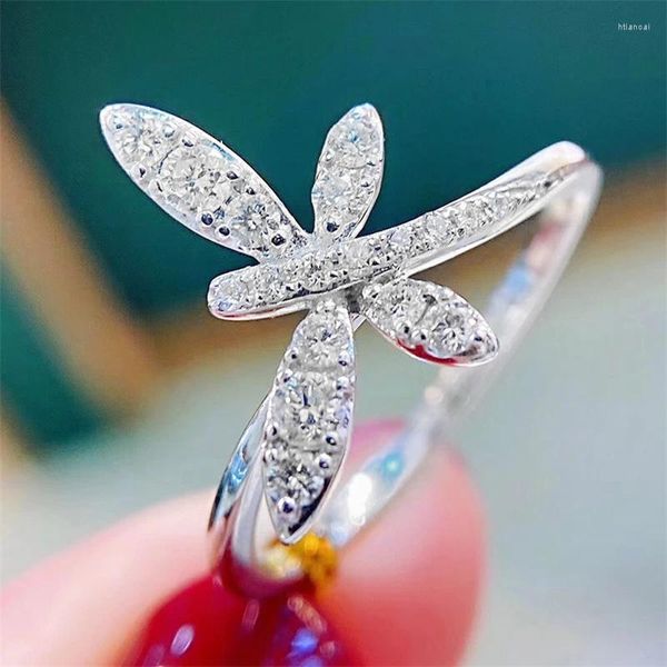 Anneaux de mariage japonais et coréen simple petit papillon doux frais bague en argent sterling ne se décolore pas bijoux à main ouverte saint valentin