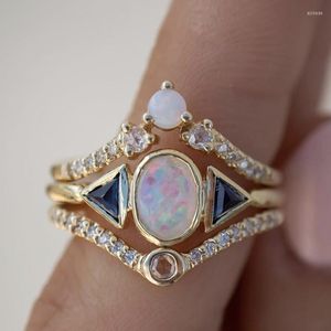 Wedding ringen sieraden ornament's ring driedelige legering legering opaal dames ornament fashion vakantie cadeau dansbetrokkenheid