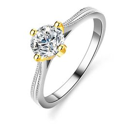 Bagues de mariage Bijoux Solitaire Cluster 925 Sterling Silver White Gold 1ct VVS Diamond Engagement Moissanite Rings