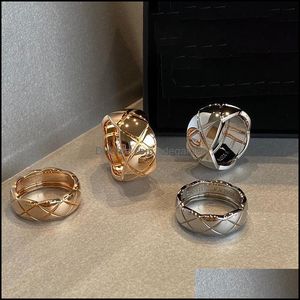 Wedding ringen sieraden Sterling Sier voor vrouwen dunne luxe crush verjaardag cadeau Europees en Amerikaans klassiek modepaar 220217 drop deliv