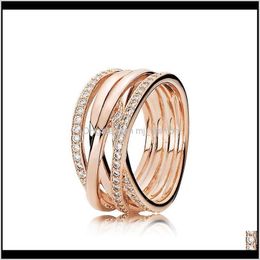 Anneaux De Mariage Bijouxsterling Sier Zircon Cubique Boîte D'origine Pandora Anneau De Mode Pour La Saint Valentin Bijoux De Style Européen 0880 Drop Deliver