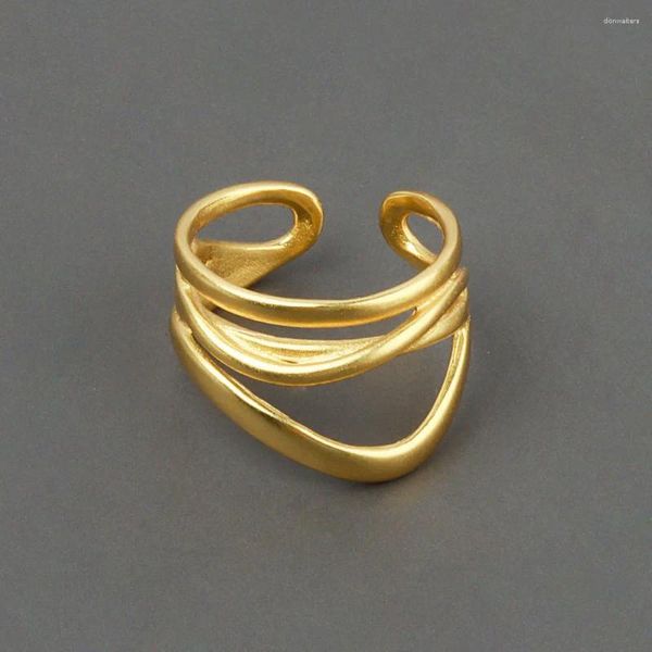 Anillos de boda Jianery Ins Estilo Líneas de capa vintage para mujeres Hombres Amante Anillo de dedo Joyería minimalista Boho al por mayor