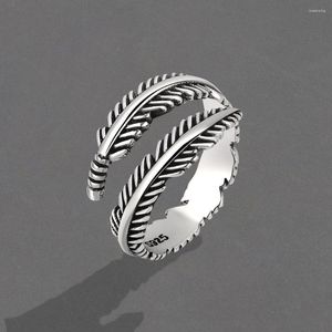 Wedding Rings Jieurery Personality Big Simple Feather For Women Charm Engagement Men Vintage Knuckle Finger Sieraden