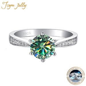 Anneaux de mariage JoyceJelly Bague verte pour les femmes en argent sterling massif 925 rond e nuptiale femme fiançailles mariage bijoux 230718