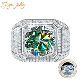 Anneaux de mariage JoyceJelly Man's S925 Sterling Silver Jewelry Luxury 1ct 2 carat D Color Ring Businessman Size6-13 Open Rings 230715