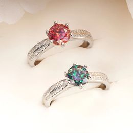Trouwringen JoyceJelly S925 Sterling Zilveren Ring met 1ct Diamanten Sieraden voor Engagement Vrouwen GRA Gecertificeerd 231208