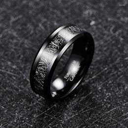 Trouwringen Jqueen 8mm herenbreedte wolfraamcarbide ring geëlektroplateerd zwarte ingelegde imitatie vermiculiet band