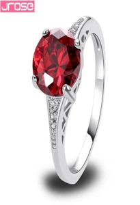 Anneaux de mariage Jrose Sparking Brilliant Engagement Red White Cz Silver Ring Size 6 7 8 9 10 11 12 13 Bijoux de mode entier7634442