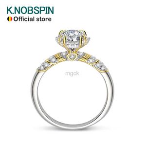 Bagues de mariage Knobspin 1CT D VVS1 Anneaux Moisanite pour la femme Engagement Jeu de mariage avec GRA 925 Sterling Sliver Plated 18K Diamond Ring 240419