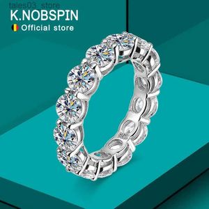 Trouwringen Knobspin 5mm 7ct D kleur Moissanite ring 925 zilver verguld met witgoud trouwring eeuwigheid band verlovingsringen voor vrouwen Q231024
