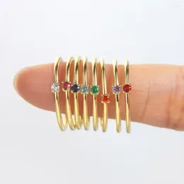 Trouwringen Koreaanse Dainty Voor Vrouwen Gouden Kleur Sieraden Verlovingsring Groothandel Vrouwelijke Meisje Liefde Gift Mode-sieraden R246