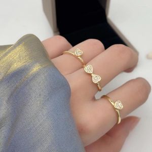 Anneaux de mariage Style coréen Trèfle amovible pour femmes Zircon Cristal Coeur Bow Bague de fiançailles Bijoux Cadeau Bague