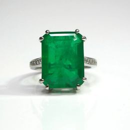 Anneaux de mariage KQDANCE créé 12*16mm émeraude Paraiba Tourmaline Pariba pierres précieuses bagues en diamant avec bijoux en pierre verte/bleue pour femme 231204