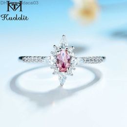 Trouwringen Kuololit Morgan ite dames ring met edelsteen 925 sterling zilver ovaal geslepen kunststeen ring verloving bruid cadeau prachtige sieraden Z230711