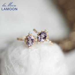 Trouwringen LAMOON Luxe Natuurlijke Amenthyst Ring Voor Vrouwen Vintage Edelsteen 925 Sterling Zilver Goud Vermeil Sieraden Prinses 230608