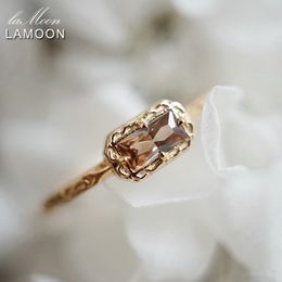 Wedding Rings Lamoon Vintage Bijou Smoky grijze kubieke zirkoon dunne ring voor vrouwen 925 Sterling zilveren vergulde fijne sieraden Kerstcadeau 230822