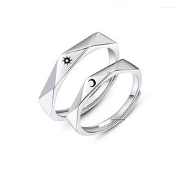 Bruiloft ringen lateefah sun moon minnaar paar minimalistische opening diamant belofte engagement valentijnsdag sieraden ring