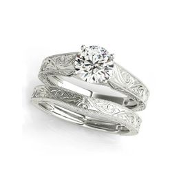 Anillos de boda LESF 1.2 quilates D Color Diamante 925 Conjuntos de anillos de plata esterlina Banda de compromiso Joyería de diseño vintage para mujeres 231021