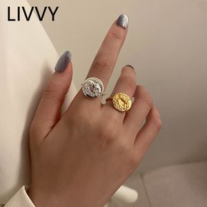 Trouwringen LIVVY Mode Ronde Dier Paard Ontwerp Ring Voor Vrouwen Paar Creativiteit Trendy Sieraden Vintage Party Geschenken 230427