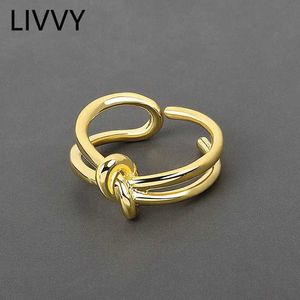 Wedding Rings Livvy Silver Hollow Open Ring Geschikt voor modieuze dames klassieke prachtige sieradenaccessoires 2021 Trend Q240511