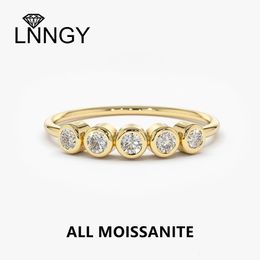 Trouwringen Lnngy Originele 925 Sterling Zilveren Trouwringen voor Vrouwen Meisjes D-Klasse Ronde Bezel 3MM Ringen Delicate Dagelijkse Sieraden 231114