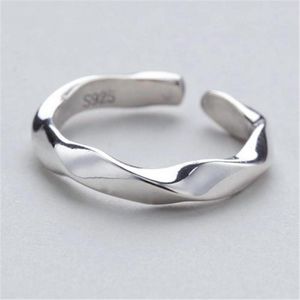 Wedding Rings Loredana Stijlvolle reinigingswending Wave Simple Smooth Opening Ring Band Promise Engagement for Women
