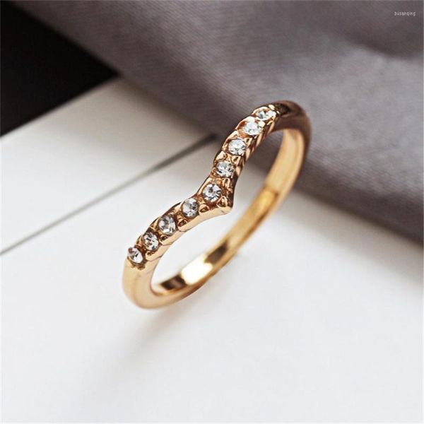 Anillos de boda Loredana elegante en forma de V diseño único pequeño anillo de apertura fresca para regalo de mujer